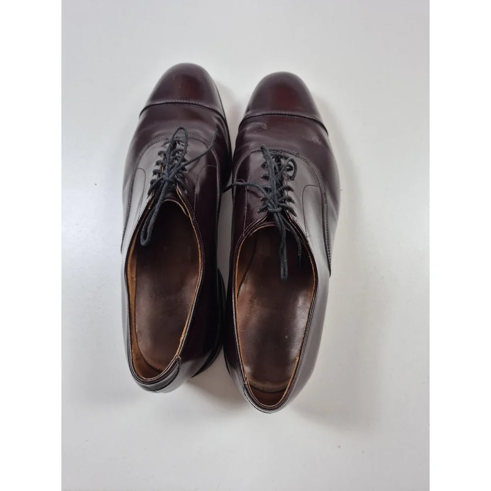 Allen Edmonds Park Avenue Shoes Mens Size 8.5 Burgundy Cap  display picture 3